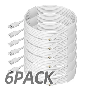 6pcs 6ft Fast Charging USB Cable for iPhone Lightning